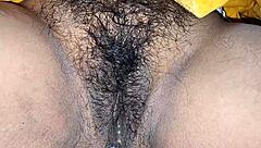 Hairy Asian Housewife Tight Pussy Creampie Closeup Fuck