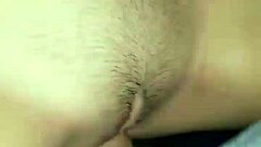 Huge Cumshot Explodes Over Hairy Asian Pussy Belly!