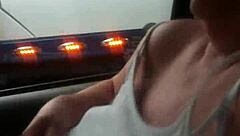 aussiefox teases truckers with her big aussie tits