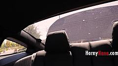 Horny granny flashes perky tits in retro lingerie outdoors