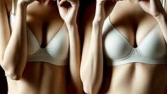 blindfolded russian models tease lingerie panties with cute feet