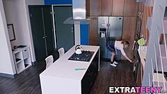 Petite blonde teen craves stepdad's monster cock doggystyle facial!