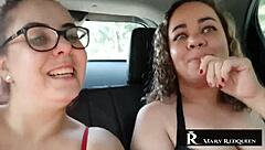 street interview turns wild flashing big tits redhead milf in car