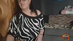 Watch me fill my mouth with cum after teasing my big natural tits in lingerie