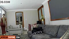 skinny 18yo ebony teen rides monster white cock in intense interracial casting