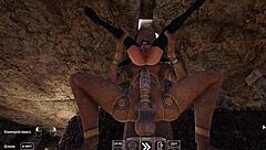 Lara's butt ravished by cave statue hentai ecstasy