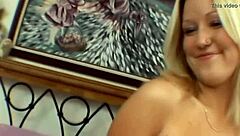 blonde babe horny sucking cock like a pro