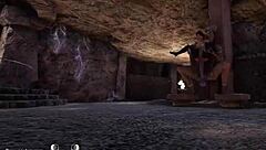 Lara's butt ravished by cave statue hentai ecstasy
