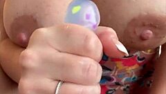 Brunette With Big Tits Teases Seductively