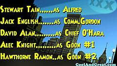 superhero babe takes facials in intense threeway action