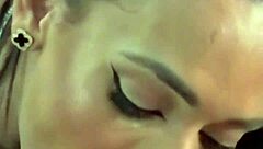 brunette latina teen rims in pov as natural tits bounce during sloppy blowjob cumshot