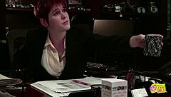 i'm the bossy redhead butch dominating my submissive brunette secretary pussy