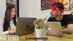 wife catches me railing her sister bent over desk