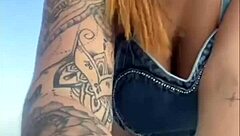 i got that guy rock hard flashing on the beach