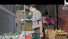 newlywed wife toilet cheats with vegetable stall owner's rough fuck