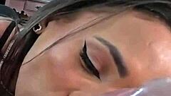 brunette latina teen rims in pov as natural tits bounce during sloppy blowjob cumshot