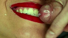 i love watching cum drip down her smiling face closeup