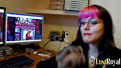 Roze's crazy ginger teen squirts from fingering and anal.