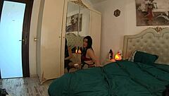 beautiful latina milf fingers her tight pussy after ironing clothes preview