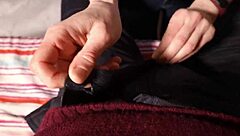 busty milf slurps cock hungrily before swallowing thick cumshot load