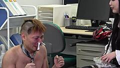 Femdom skirts dominate in academy play