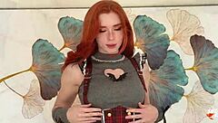 Sexy redhead maid deepthroats huge cock anal pounds rough facesits pov