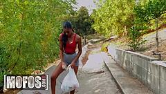 Isla biza cleans charles deras cock with messy blowjob and perfect body fuck