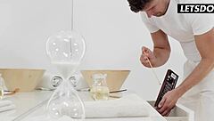 Blonde Lika Star's big cock massage tease