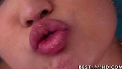 nude asian beauty stuffs fake cocks in wet vagina with stockings