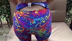 Chubby latina jennifer rojas bounces juicy pussy on thick cock outdoors