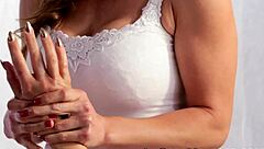 Babe's eager tongue dives into milf's wet pussy during massage