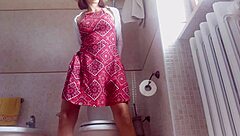 brunette amateurs farting on hidden cam toilet while topless