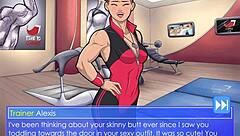 trainer alexis dominates crossdressing strapon game