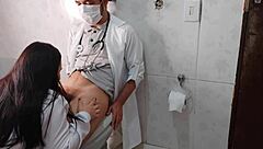 nurse rides doctor's monster cock in hospital bathroom