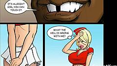 Restaurant orgy rips clothes interracial kitchen bang