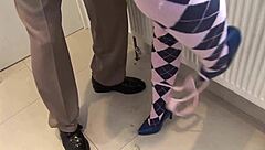 stacey and gemma flash huge tits then scissor shaved pussies with toys