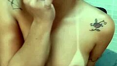 brazilian wife with buttplug squirts on huge cock