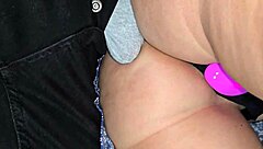 shameless girl vibrating toy pussy groped ass cum panties public bus