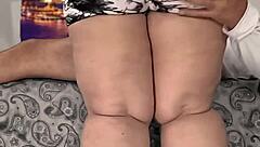 curvy latina milf drops to knees slurping cock till explosive mouth cumshot