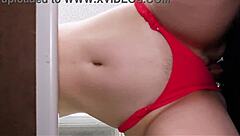 Strict Officer Fucks Bent-Over Shoplifter Teen in Back Office Doggystyle