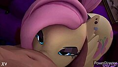 Fluttershy Devours Monster Cock with Deepthroat Facial