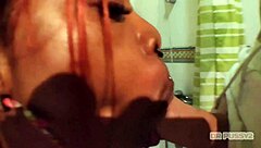 ebony prostitute deepthroats monster cock slow motion