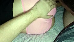 Stepmom's Tight Pussy Filled with Cum in Bed Closeup