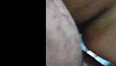 amateur couple bends over for close-up doggystyle creampie