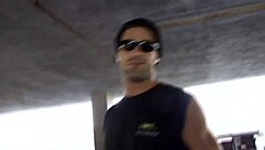 Blonde bombshell Rachel Solari's massive boobs bounce wildly on couch