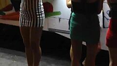 Candid Asian Slut In Tight Miniskirt Heels