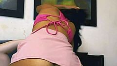 shy petite latina sneaks fuck with brother's friend in her room