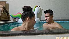 hey, watch this nympho actress fuck poolside between takes!
