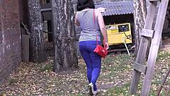 Brunette Outdoor Anal Masturbation Phone Orgasm Voyeur Watches