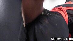 Bound Nylon Slut Karla Rose Gags on Rough Facefuck in Homemade BDSM